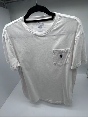 Polo by Ralph Lauren White Short Sleeve Pocket Tee with Navy Pony Medium